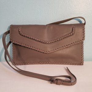 Genuine Leather Gray Rope Design Shoulder Bag